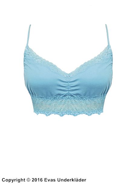 Bralette, elastisk blonder, lett mønster